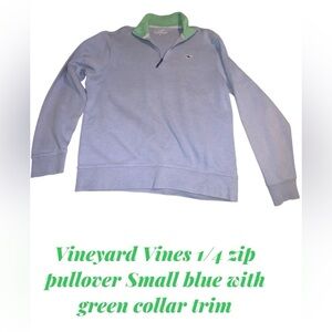 Vineyard Vines small Blue Boxy 1/4 zip pullover with Polo Collar